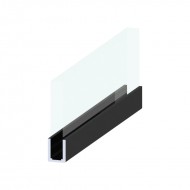Loft Style Door Perimiter U Profile - 8mm Glass - Black
