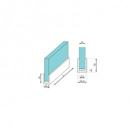 12.3mm U Profile For Loft Style - 8mm Thick Glass