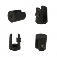 Black Round Shelf Support 4-6mm Glass