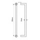 200mm Door Handle 19mm Square Tube Brushed Stainless