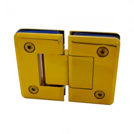 180 Degree Glass To Glass Shower Hinge - Polished Brass