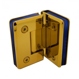 90 Degree Glass To Glass Shower Hinge - Polished Brass