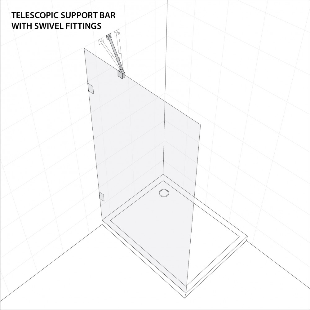 Telescopic Support Bar With Swivel Fittings On Both Ends