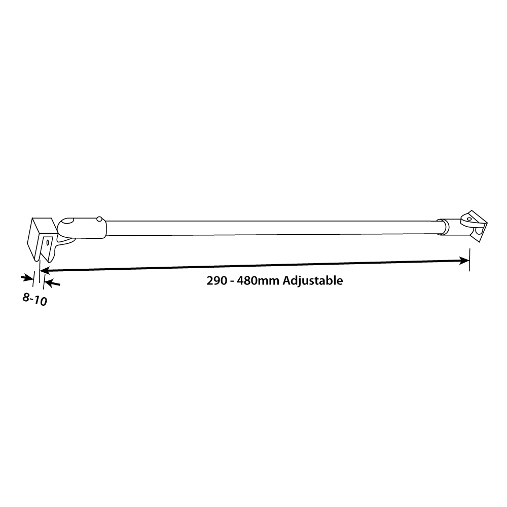 Telescopic Support Bar With Swivel Fittings On Both Ends