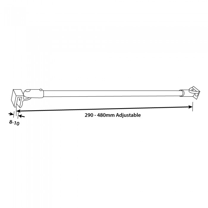 Telescopic Support Bar With Swivel Fittings On Both Ends