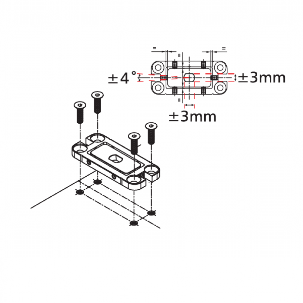 Hydraulic Bottom Patch Door Kit Incl. Top Patch & Pivot - SS