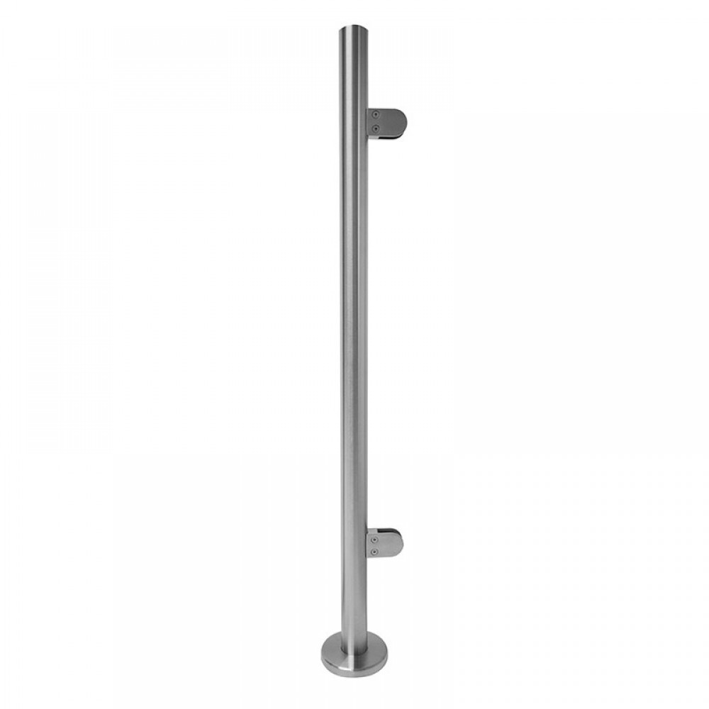 1100mm End Type Balustrade Post Incl. Clamps For 10mm Glass