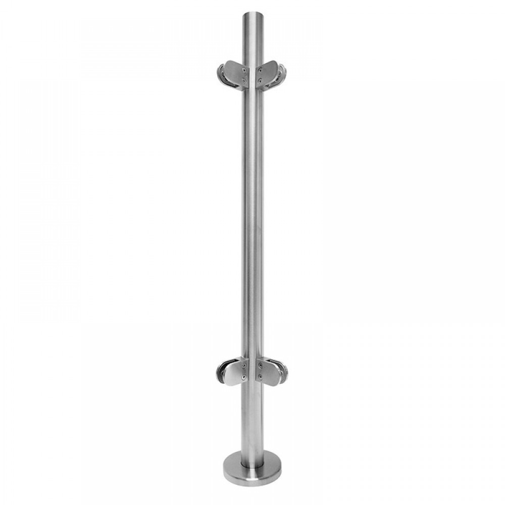 972mm 90 Degree Balustrade Post Inc. Clamps For 10mm Glass