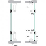 Countersunk Glass to Ground/Ceiling Partition Bracket