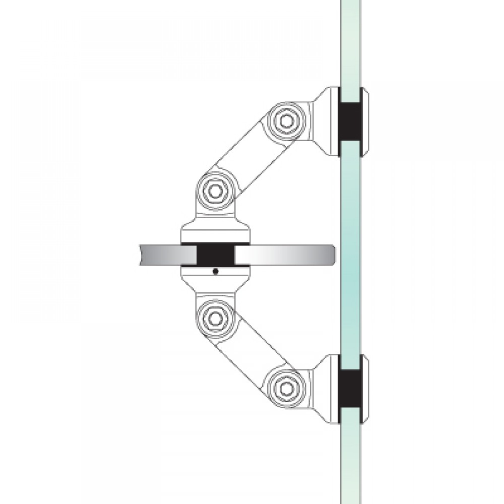 Glass to Glass Partition Bracket