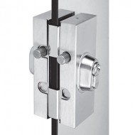 Double Sided Non Drill Patch Lock For Glass- Satin Stainless