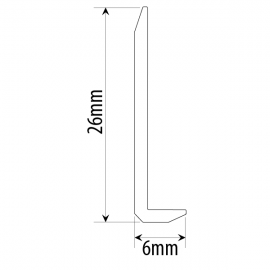 Polished Aluminium Right Angle L Bar 25x6mm 3.66 Metres