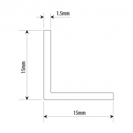 15mm X 15mm Right Angle Profile - Alinox (SS Effect)