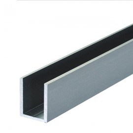 13mm Brushed Nickel(SS Effect) U Channel - 8mm Thick Glass
