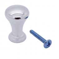 Chrome Glass Door Knob - 15mm Diameter