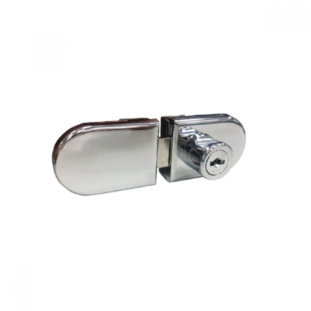 Non Drill Glass Door Lock For 5mm Glass - Polished Chrome