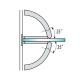 Shannon SQ Range - Single Wing Wall To Glass Hinge - SC