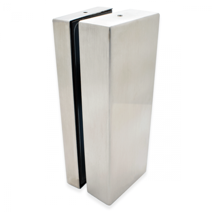 Non Drill Strike Box For Glass Doors - Satin Stainless