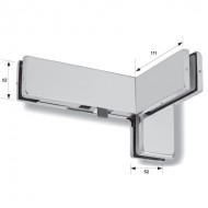 Corner Transom Strike/ Fin With Stop Left Satin Stainless
