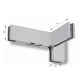 Corner Transom Strike Box With Fin - Right - Satin Stainless