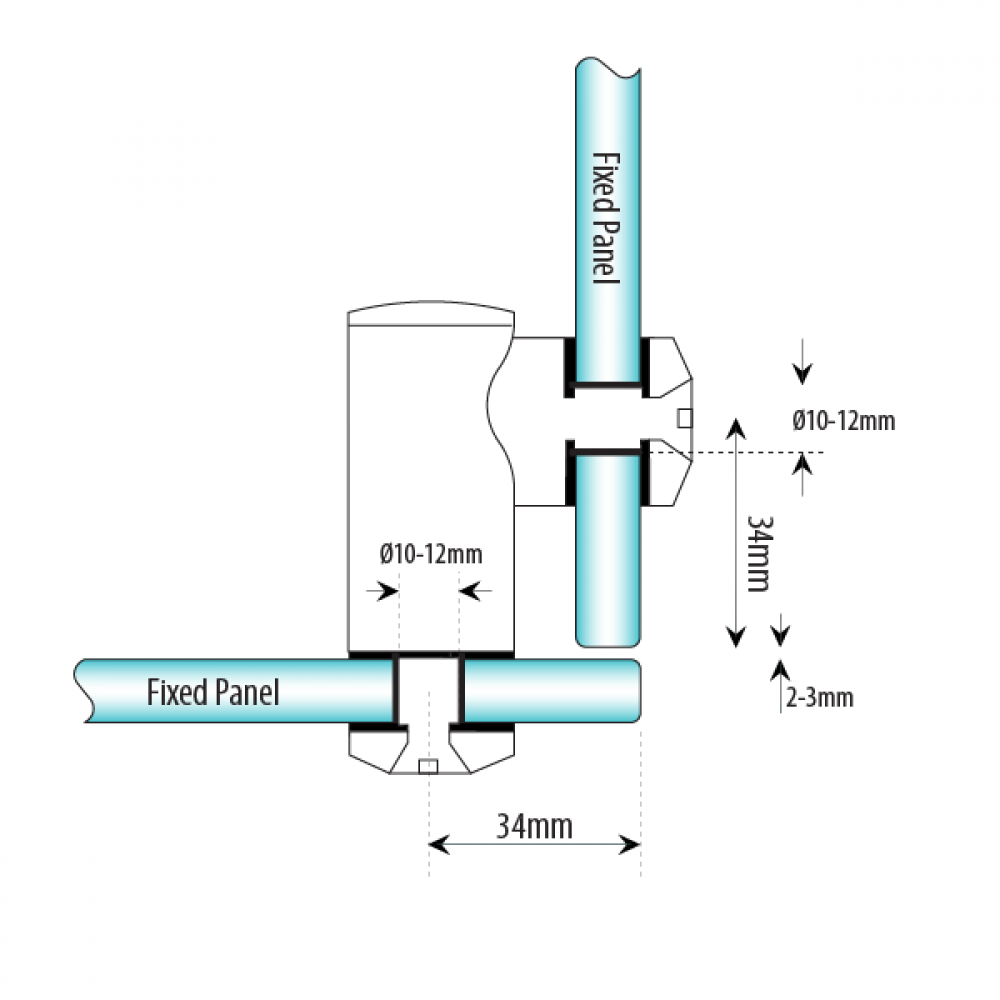 90 Degree Glass To Glass Connector