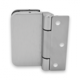 Wall To Glass Hinge - 8-10mm Glass - Stainless Steel Effect