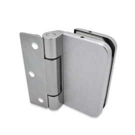 Wall To Glass Hinge - 8-10mm Glass - Stainless Steel Effect