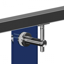 Adjustable Glass To Handrail Bracket - 316SS - Flat - Swivel