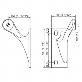 S3100 Spider Bracket Series - 1 Arm - Right - AISI316