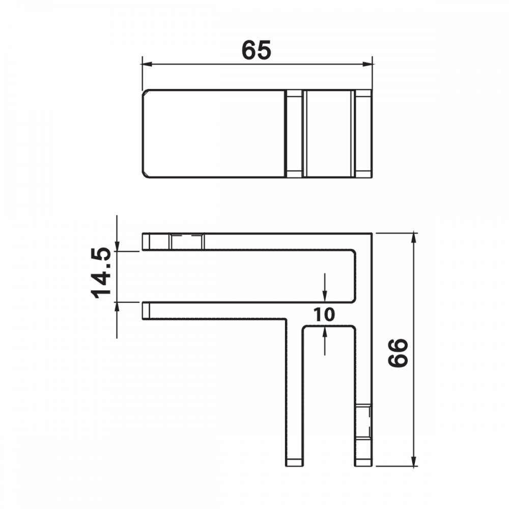 90 Degree SS Glass To Glass Panel Support 10-12.76mm Glass