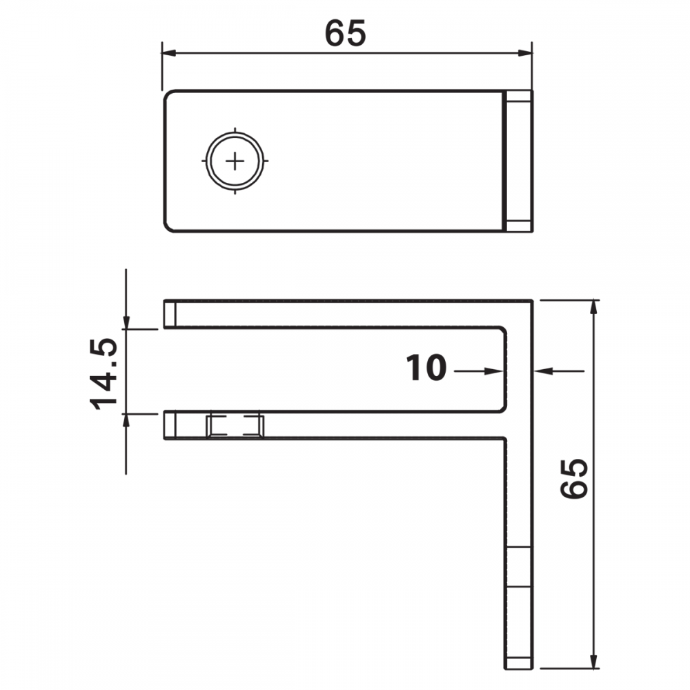 Wall To Glass SS Panel Support 10-12.76mm Glass