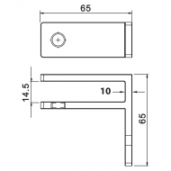 Wall To Glass SS Panel Support 10-12.76mm Glass