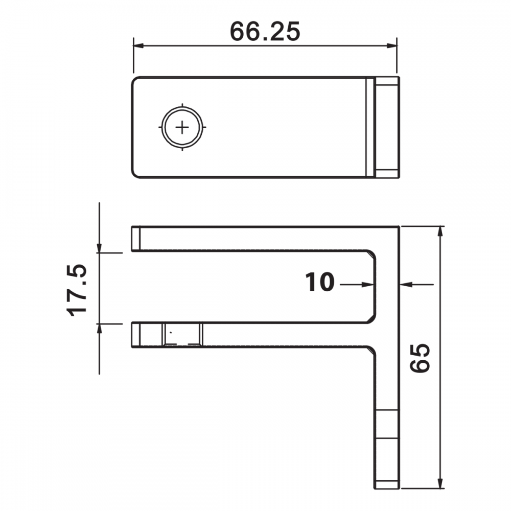 Wall To Glass SS Panel Support 13.52-15mm Glass