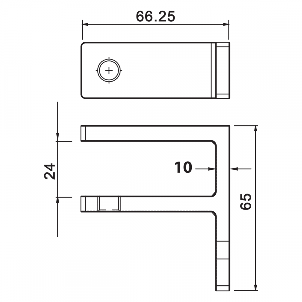 Wall To Glass SS Panel Support 20-21.5mm Glass