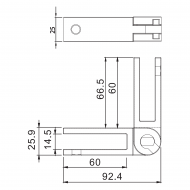Adjustable SS Glass To Glass Panel Support 10-12mm Glass