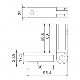 Adjustable SS Glass To Glass Panel Support 13.52-15mm Glass