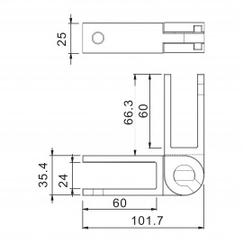 Adjustable SS Glass To Glass Panel Support 20-21.52mm Glass