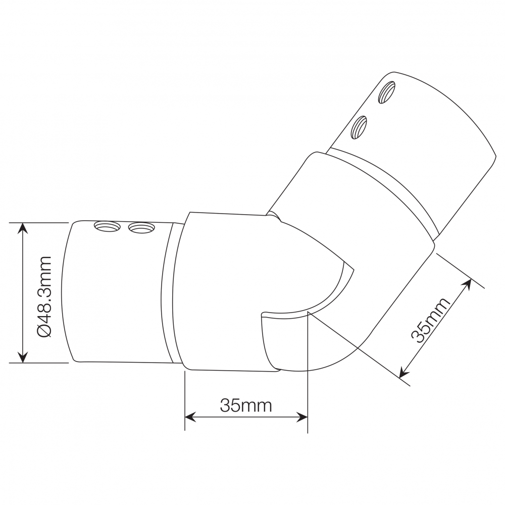 Adjustable Slotted Stainless Joiner - Upward Slopes