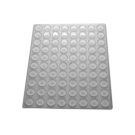 13mm Clear Silicone Buffers - Flat - 240 Per Card