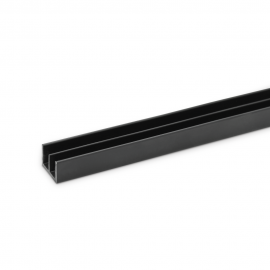 6mm Plastic Sliding Track - Top - Black - 1.83 Metres
