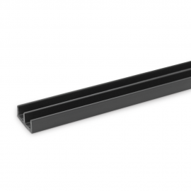 4mm Plastic Sliding Track - Bottom -  Black - 1.83 Metres