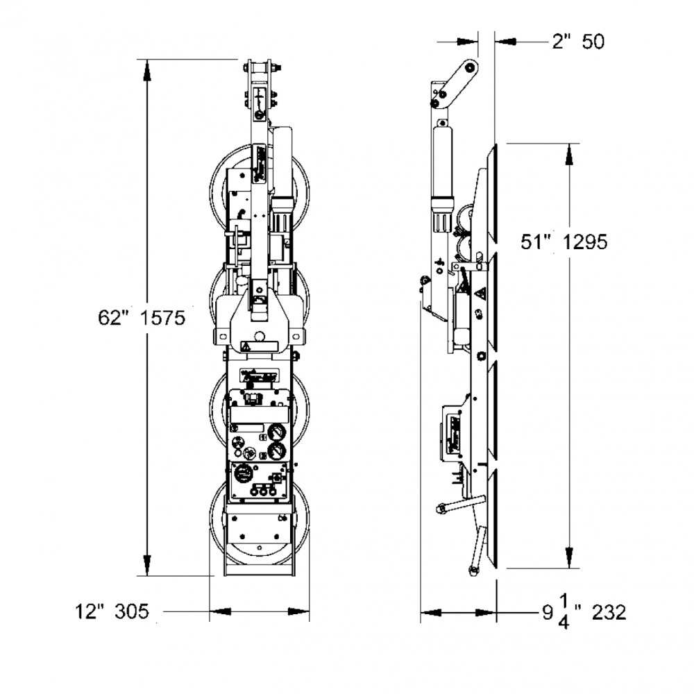 P11104 ‘4-in-line’ Intelli-Grip Glass Vacuum Lifter - 320kg