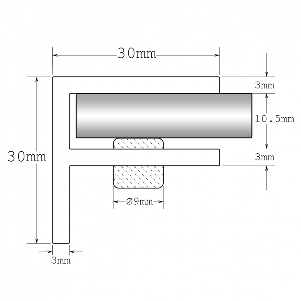 F Type Shelf Support - Chrome - 8-10mm Glass