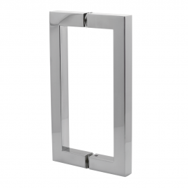 150mm Door Handle 19mm Square Tube  Brushed Stainless