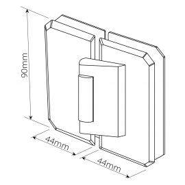 Bi-Folding 180 Degree - Outward Glass To Glass Hinge - PC
