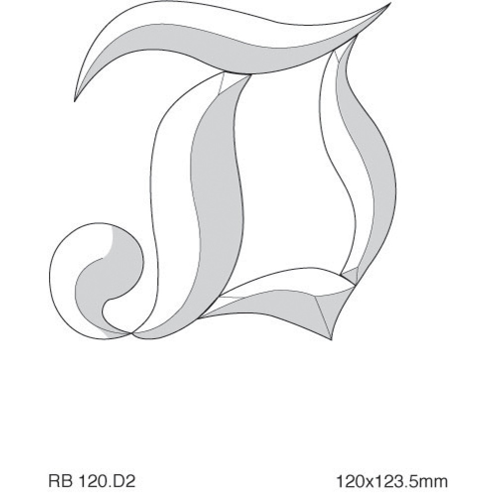 Stylised Alphbet letter D 120mm high (5)