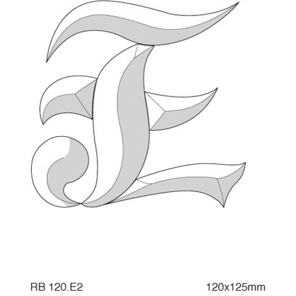 Stylised Alphabet letter E 120mm high(6)
