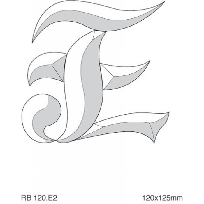 Stylised Alphabet letter E 120mm high(6)