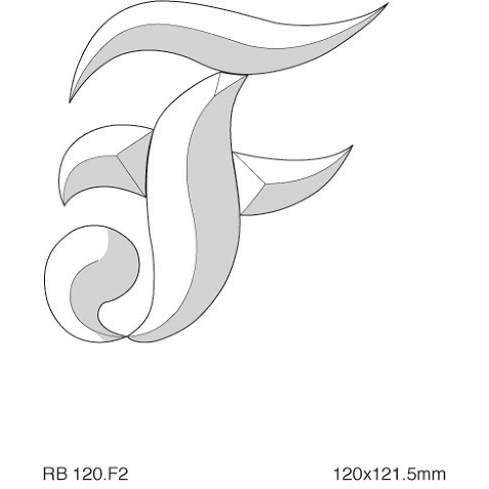 Stylised Alphabet letter F 120mm (5)