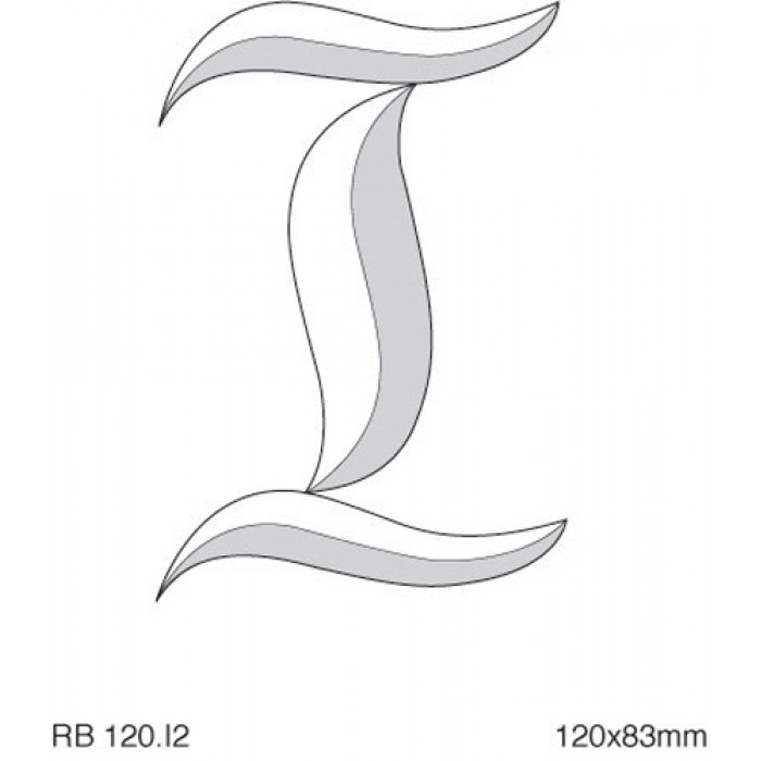 Stylised Alphabet letter I 120mm high (3